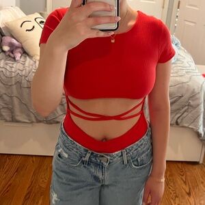 Urban outfitters red bodysuit